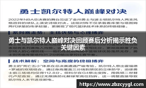 勇士与凯尔特人巅峰对决回顾赛后分析揭示胜负关键因素
